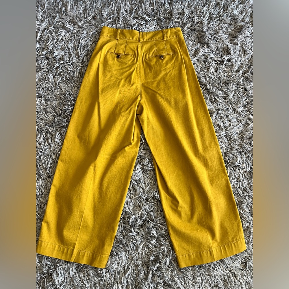 Madewell High Waist Crop Pleated Wide Leg Pants Sz 2 Golden Meadow - Picture 5 of 5
